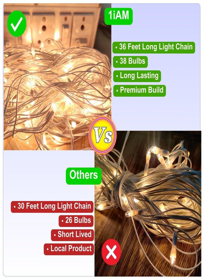 1iAM 3pcs Blue Decoration Net Light Combo - 2pcs Large, Stitched with Ribbon, Nylon Made, Reusable, Soft, Wrinkled Free, 8.5x5ft Each, Backdrop Net Curtains & 1pc 11m Long Rice Light for Party - Image 5